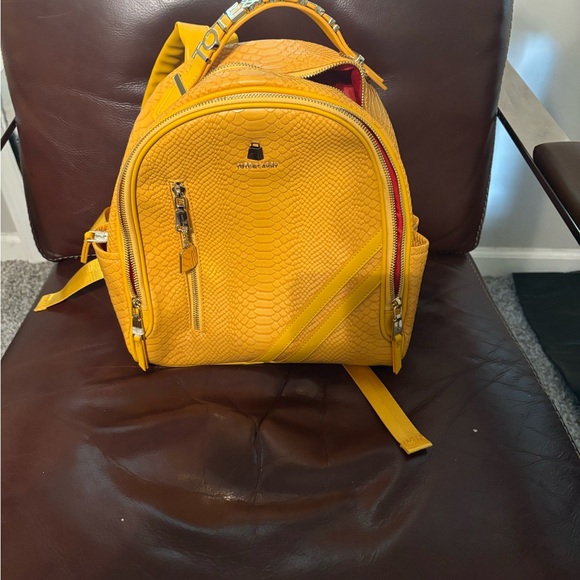 Yellow Textured Backpack - Picture 10 of 13